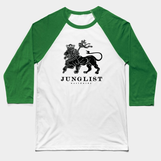 International Junglist Movement ( Lion of Judah version ) Baseball T-Shirt by Wulfland Arts